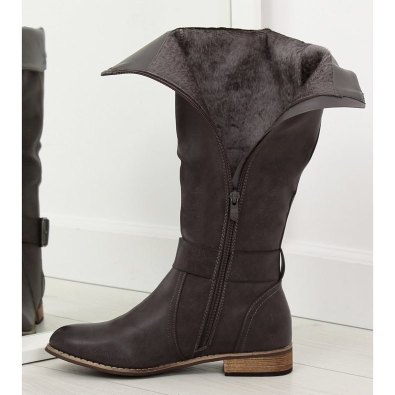 Szürke lovaglócsizma nőknek 439-PG Grey 2