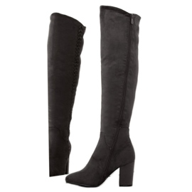 Szürke sarkú csizma BH133-HB Szürke 1