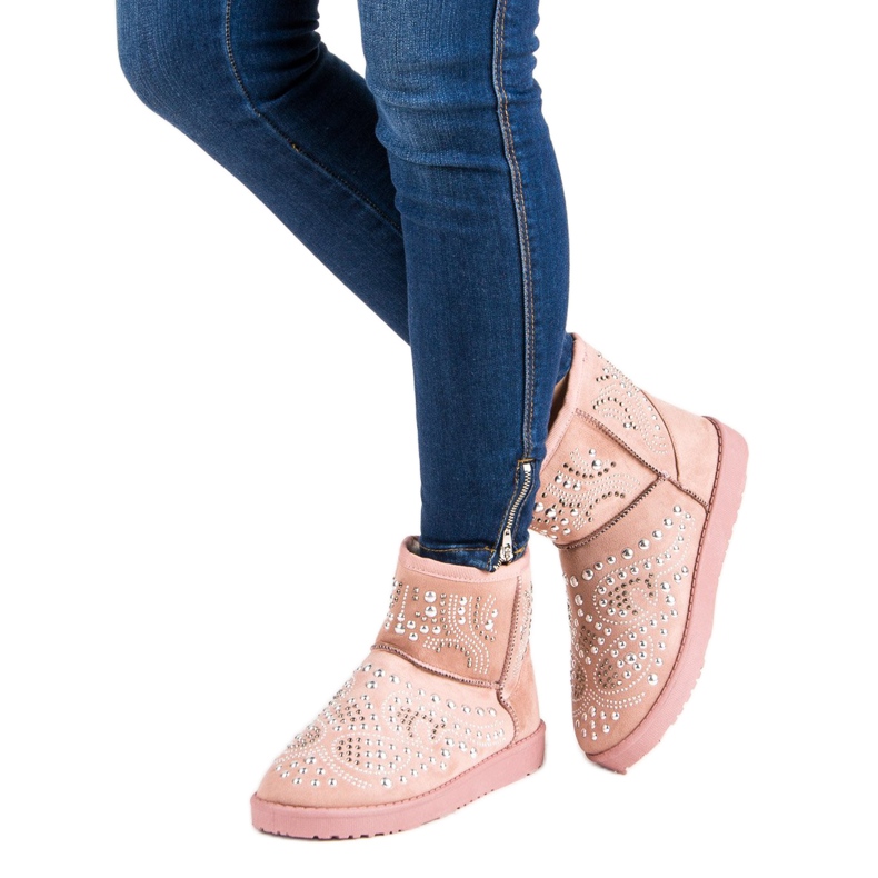 Divatos rózsaszín hócsizma 2