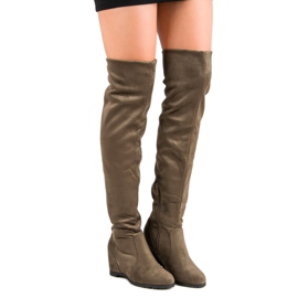 Super Me Magas ékű csizma zöld 2