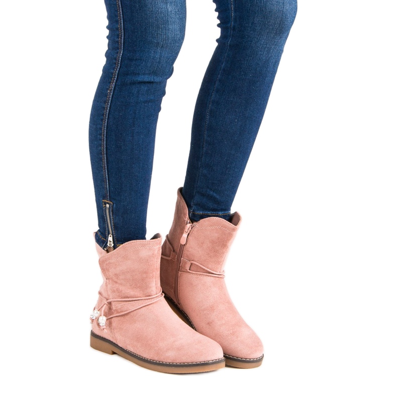 Kényelmes őszi csizma rózsaszín 1