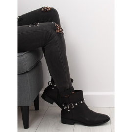 Fekete Chelsea csizma gyöngyökkel 8996 Fekete 1