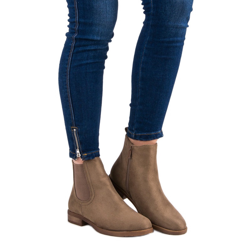 Velúr Chelsea csizma barna 1