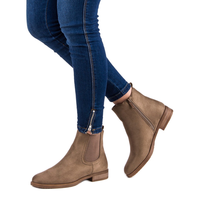 Velúr Chelsea csizma barna 2