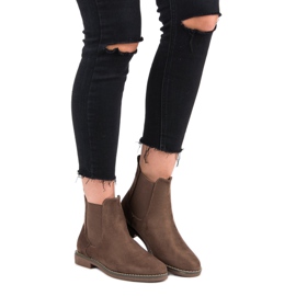 Super Mode Khaki velúr Chelsea csizma 1