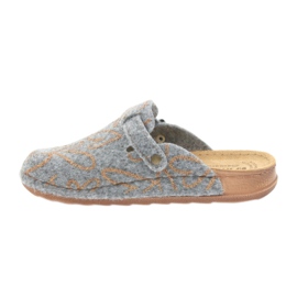 Filc papucs Inblu UA033 arany szív szürke sárga 2