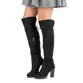 Cm Paris Velúr csizma egy oszlopon fekete 2