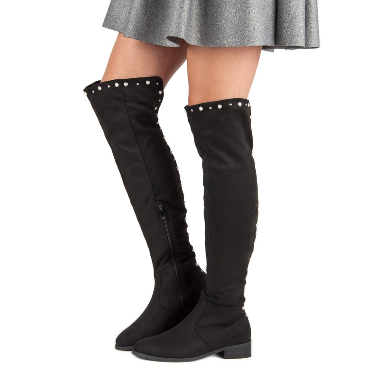 Cm Paris Combig érő csizma gyöngyökkel fekete 2