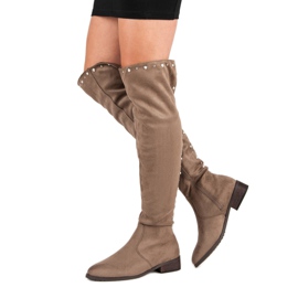 Cm Paris Combig érő csizma gyöngyökkel barna 1