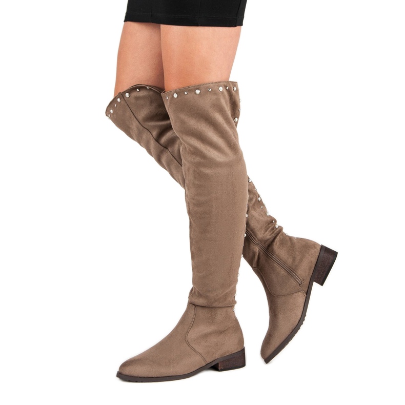 Cm Paris Combig érő csizma gyöngyökkel barna 1