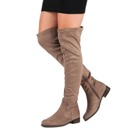 Cm Paris Klasszikus velúr combcsizma barna 1