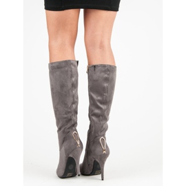 Cm Paris Szexi magas sarkú csizma szürke 1