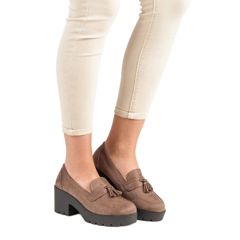 Ch. Creation Stílusos mokaszin cipő barna 2