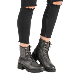 Ideal Shoes Fűzött munkások a platformon zöld 2