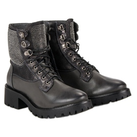 Ideal Shoes Fűzött munkások a platformon zöld 1