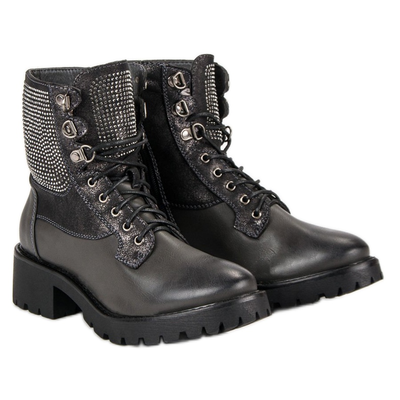 Ideal Shoes Fűzött munkások a platformon zöld 1