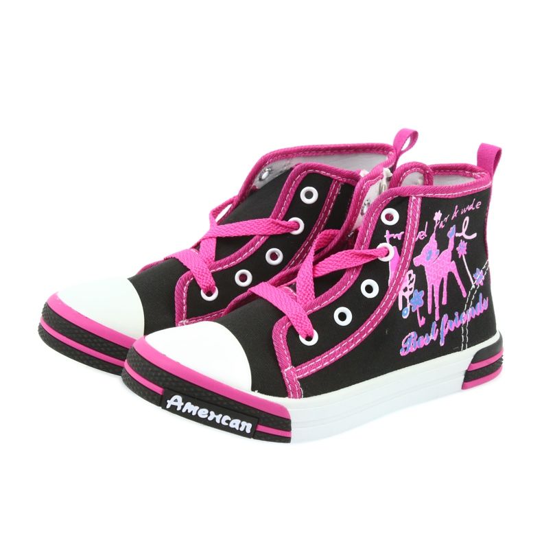 American Club Fekete tornacipő gyerekcipő amerikai TEN13 cipzárral kék rózsaszín 3