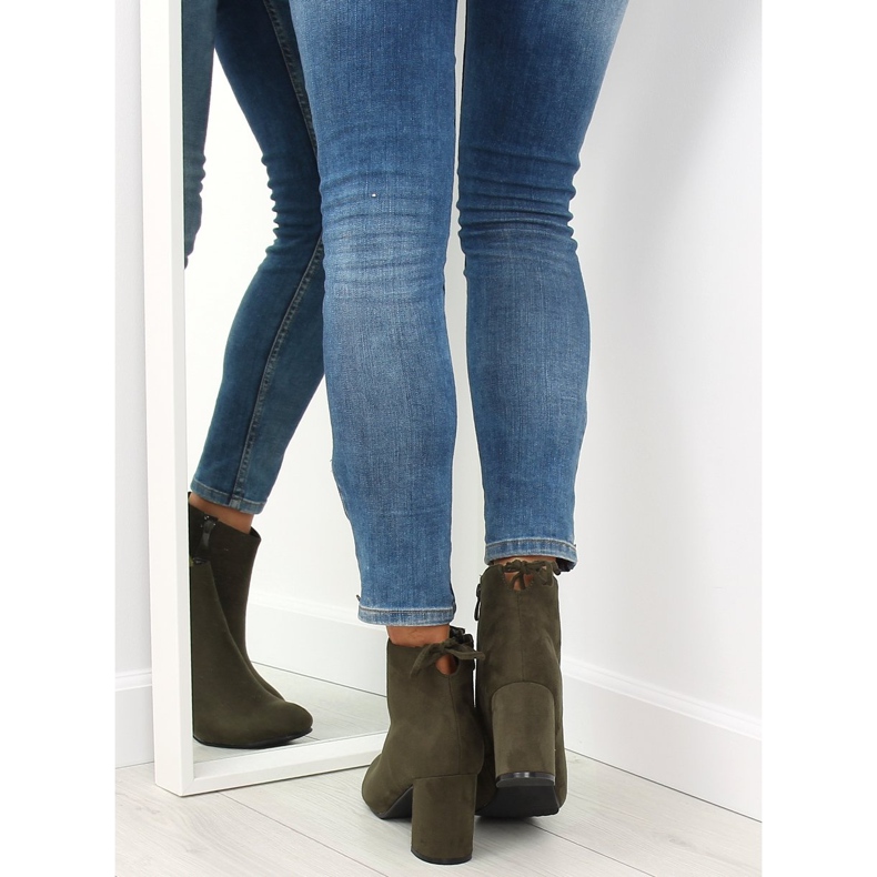 Zöld magas sarkú csizma 7357-GA Green 2