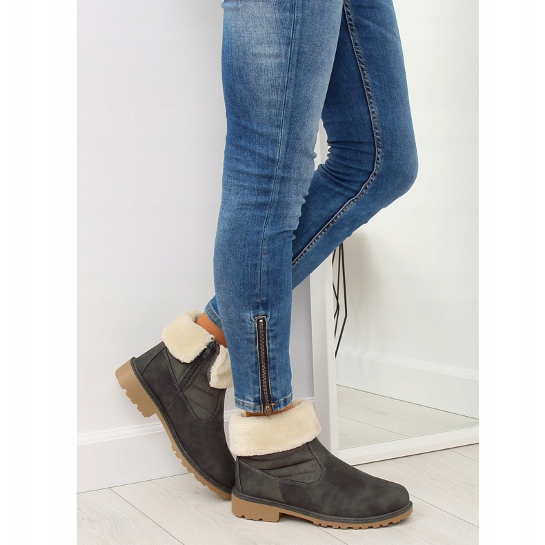 Szürke ZY9210 Szürke vastagon szigetelt csizma 1 Szürke ZY9210 Szürke vastagon szigetelt csizma 1