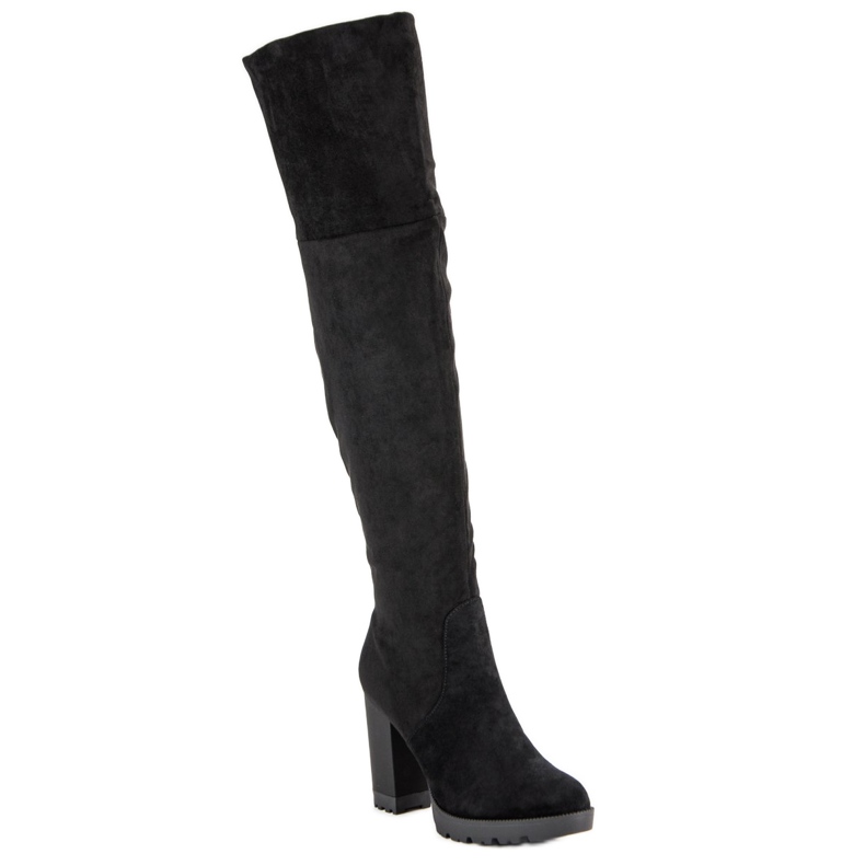 Super Mode Velúr platformos csizma fekete 1