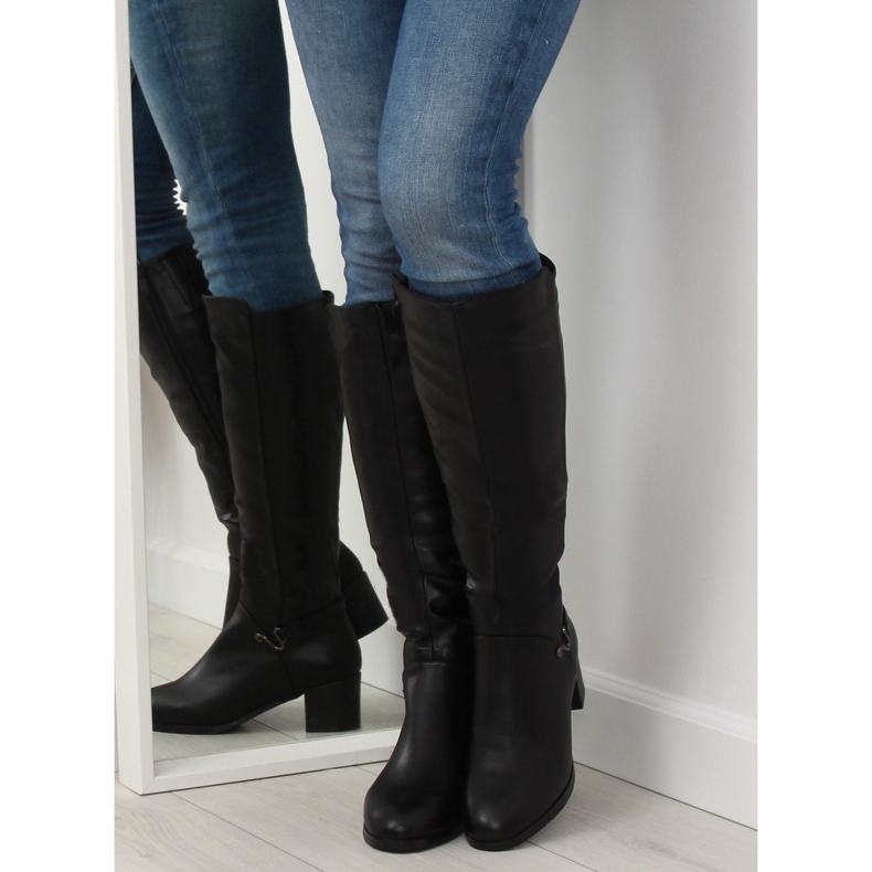 Fekete SG-206 alacsony sarkú csizma 1