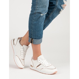 Áttört sportcipő fehér sárga 1