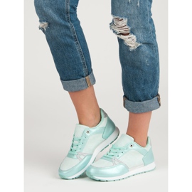 Fűzős sportcipő fehér szürke zöld 2