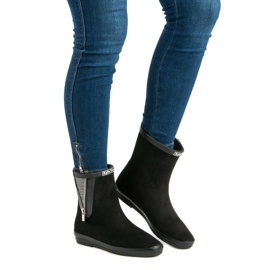 Kylie Suede galoshes dekoratív cipzárral fekete 2