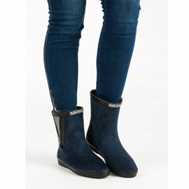 Kylie Suede galoshes dekoratív cipzárral sötétkék 2