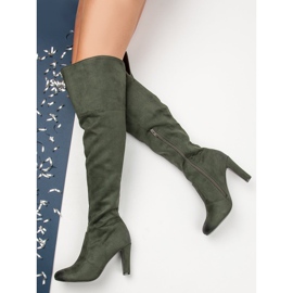 VINCEZA magas sarkú csizma zöld 2