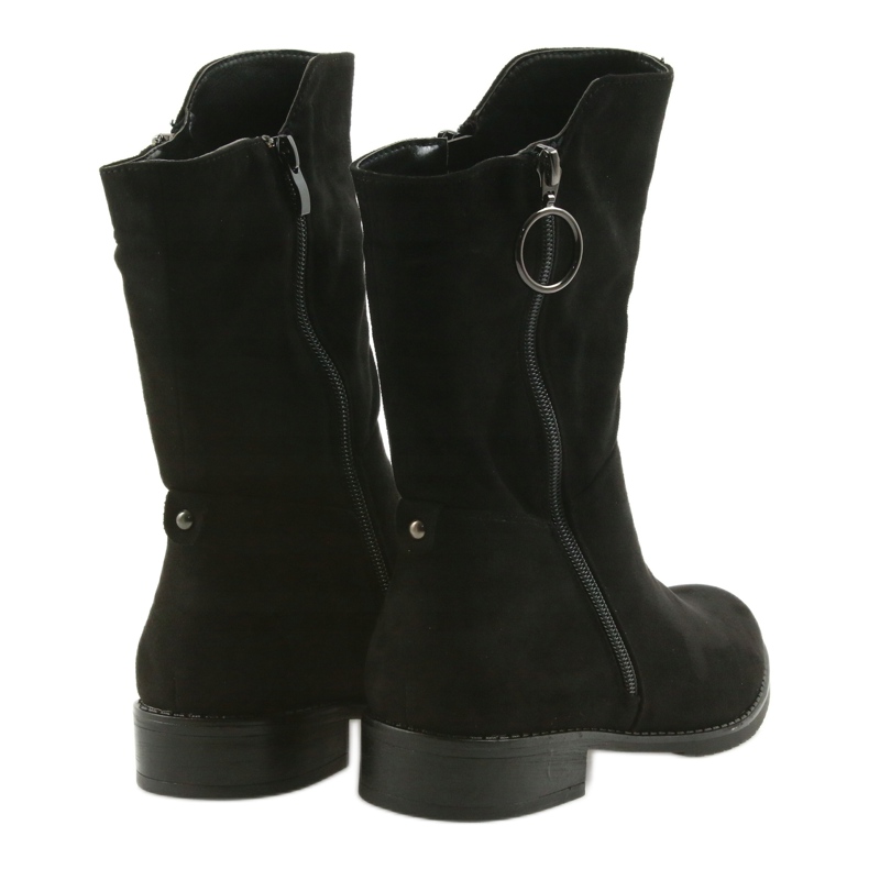 M.Daszyński Fekete velúr csizma SA130 5