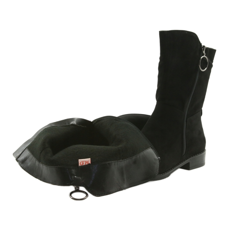 M.Daszyński Fekete velúr csizma SA130 4