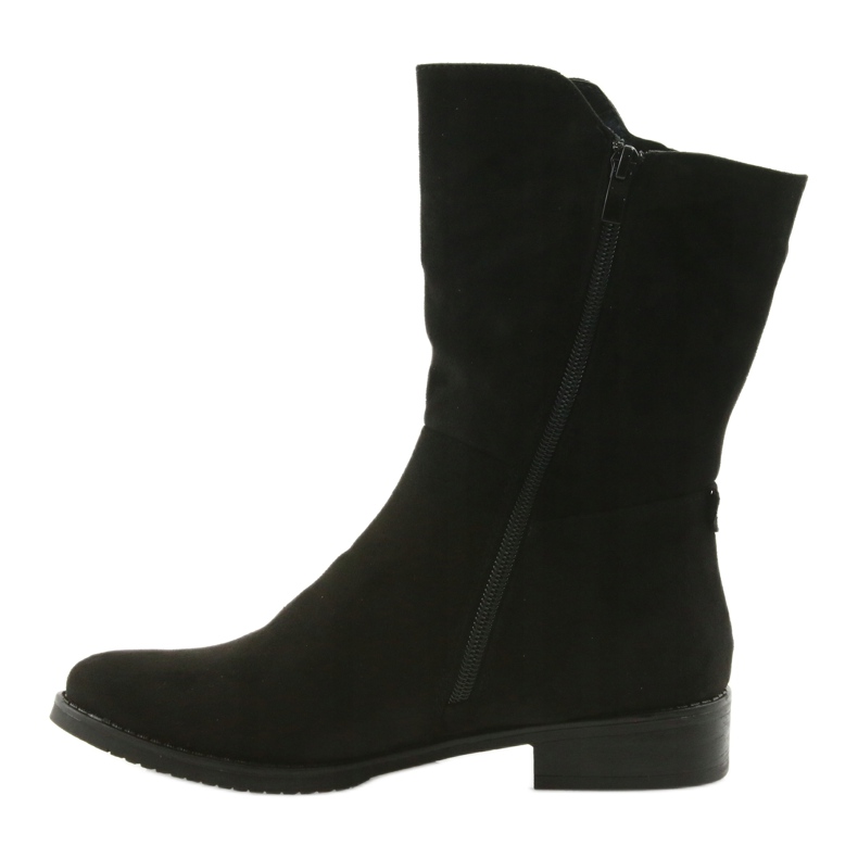 M.Daszyński Fekete velúr csizma SA130 2