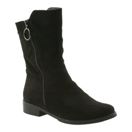 M.Daszyński Fekete velúr csizma SA130 1 M.Daszyński Fekete velúr csizma SA130 1