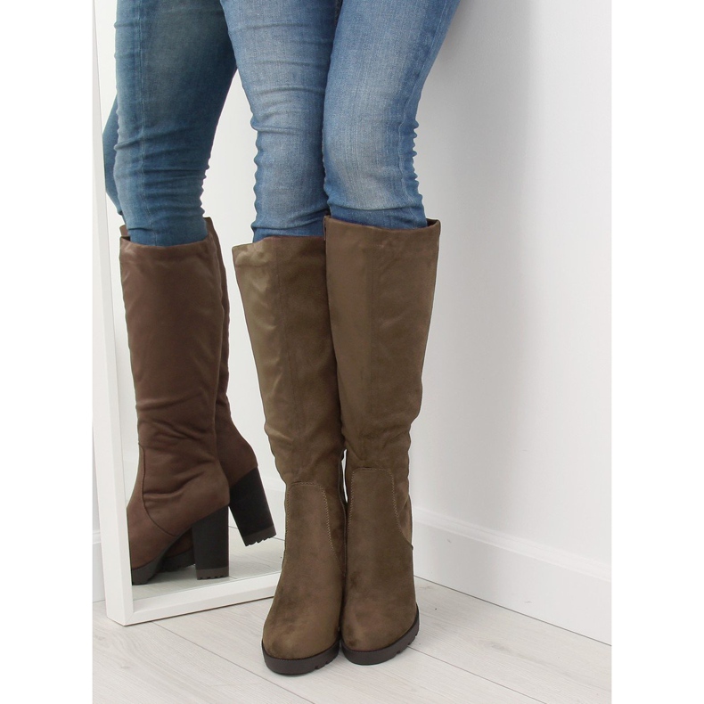 Magas sarkú csizma khaki 7290 Khaki 1