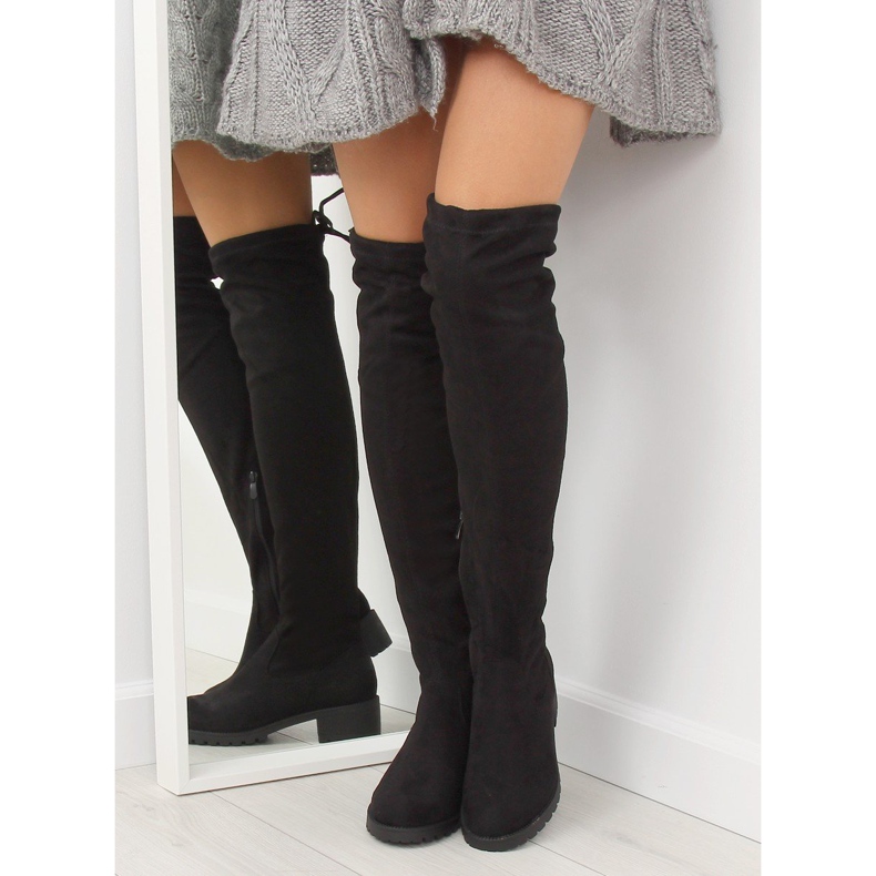 Fekete női combcsizma NS013 Fekete 1 Fekete női combcsizma NS013 Fekete 1