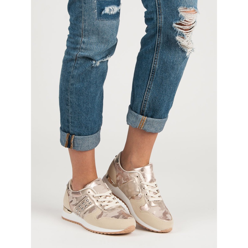 Divatos sportcipő sárga rózsaszín 1