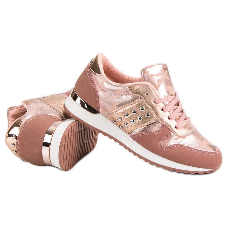 Divatos sportcipő sárga rózsaszín 1