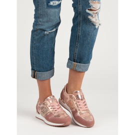 Divatos sportcipő sárga rózsaszín 2