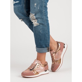 Sportcipő dekoratív cipzárral sárga rózsaszín 2