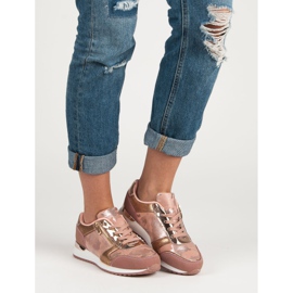 Sportcipő dekoratív cipzárral sárga rózsaszín 1