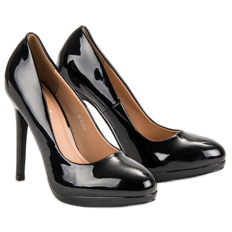 Seastar Szexi lakkozott magas sarkú cipő fekete 1