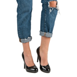 Seastar Szexi lakkozott magas sarkú cipő fekete 2