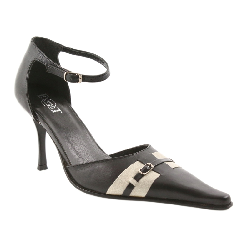 Eksbut Fekete bőr szandál 076 egy csapon 1