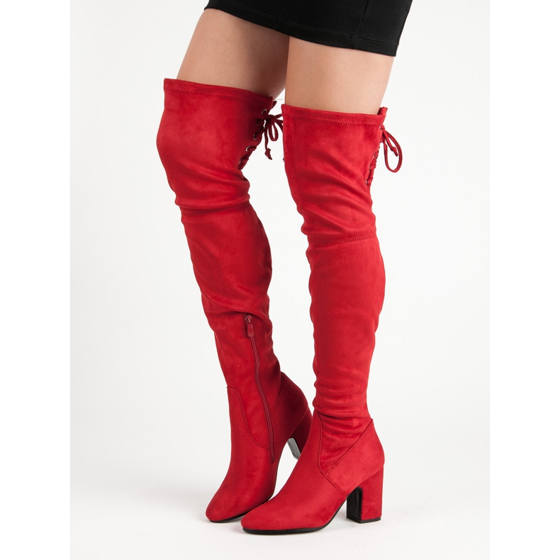 Super Me Piros comb-magas csizma egy poszton 1 Super Me Piros comb-magas csizma egy poszton 1