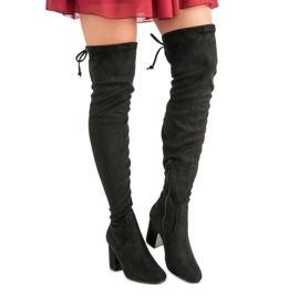 Super Me Fekete comb magas csizma egy poszton 1