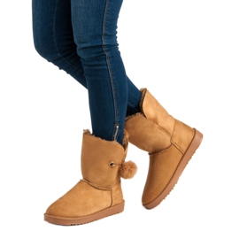 Mukluki báránybőr kabátban barna 1