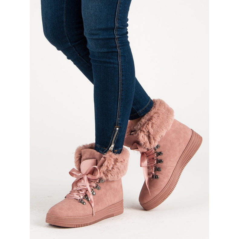 Rózsaszín hócsizma szőrmével 2