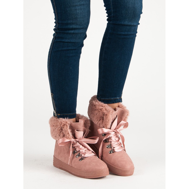 Rózsaszín hócsizma szőrmével 1