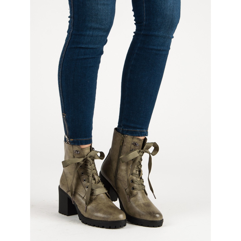 Queentina Meleg csizma az emelvényen zöld 1